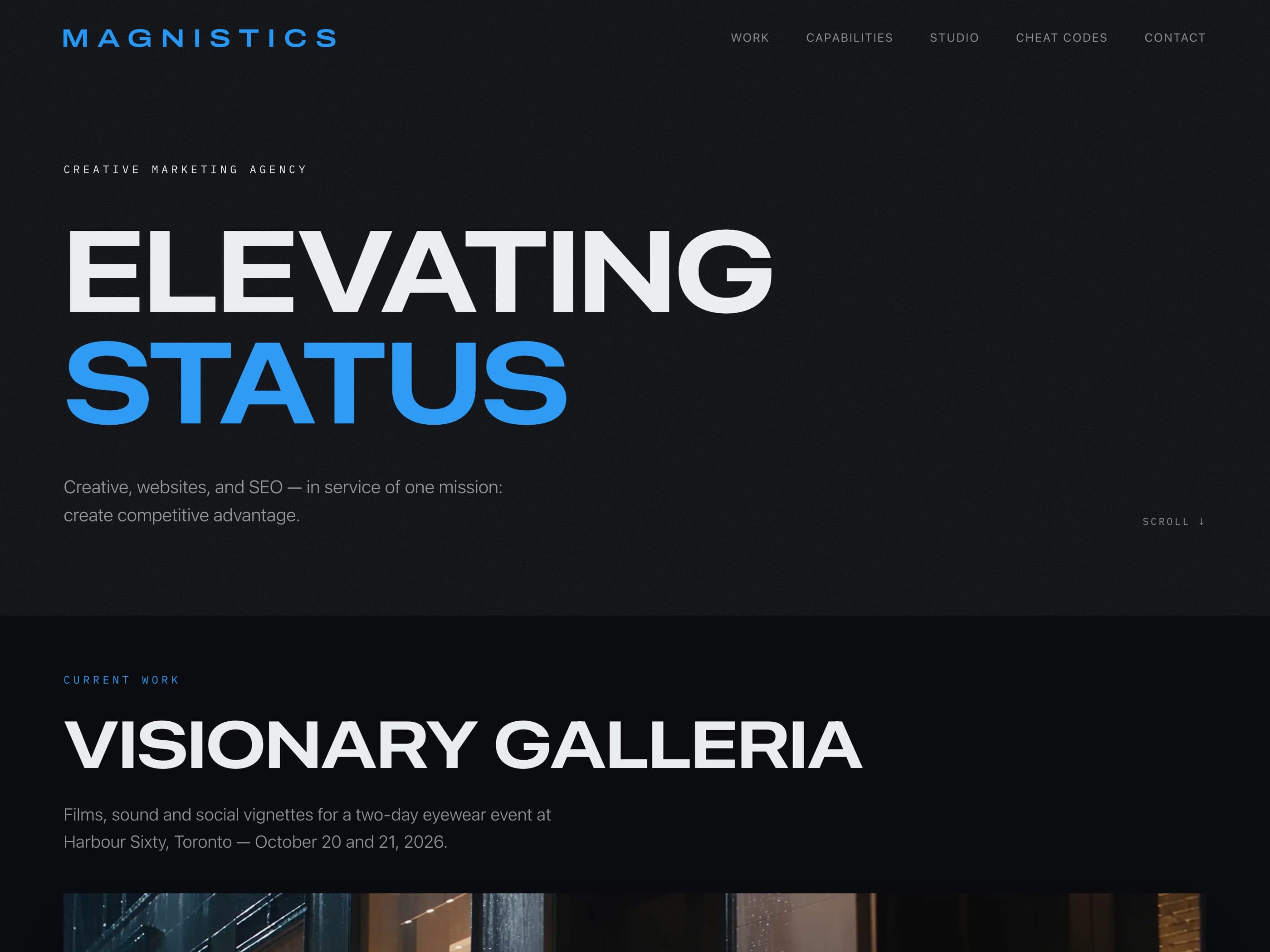 The modern website — live site preview