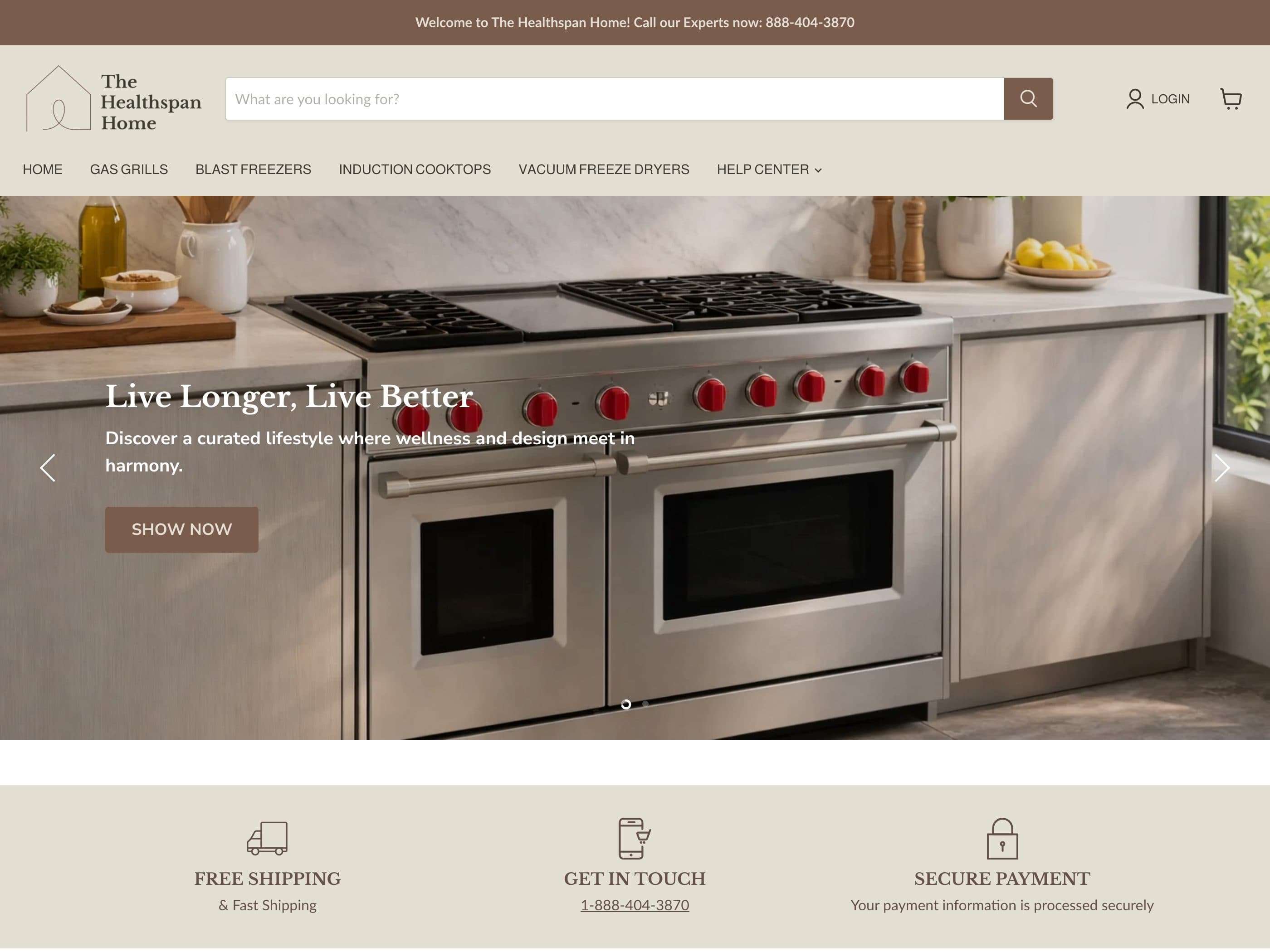 The Healthspan Home — live site preview